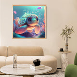 Sea Turtle Diamond Painting Kits for Adults - Cute Sea Turtle Diamond Art Kits for Adults, DIY 5D Diamond Painting with Round Gem Art Kits for Gift Home Wall Decor 12x12 inch Fountor