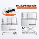 Happybuy 50" Pet Dog Bathing Station with Electric Height Adjustment, Stainless Steel Dog Grooming Tub with Soap Box, Faucet, Accessories, Bathtub for Multiple Pets, Home Washing Sink (Right Side) Happybuy