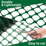 DOEWORKS Safety Fence, 4 x 100 FT Green Plastic Mesh Fence Roll Barrier Netting for Construction Fencing Animal Fencing Garden Fencing and Event Fencing DOEWORKS
