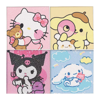 PERFECTSIGHT Cute 5D Diamond Art Kits, Kawaii DIY Painting Art for Adults Teen, 4 Pack Diamond Arts and Crafts Sets, Big Gem Full Drill Diamond Dots for Women (SLO)