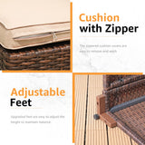 Patiorama 2-Piece Patio Furniture Sofa Set, Outdoor Sectional Sofa, All-Weather Brown PE Wicker Rattan Conversation Set, Outdoor Loveseat, Patio Seating for Balcony Garden Pool (Beige Cushion) Patiorama