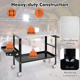 Toolsempire Welding Table, 1200 lbs Load Capacity Welding Workbench Table with Tool Rack & Tray, 5/8” Fixture Holes, Bottom Shelf, Portable Welding Cart with 4 Lockable Wheels for Welding, Sawing Toolsempire