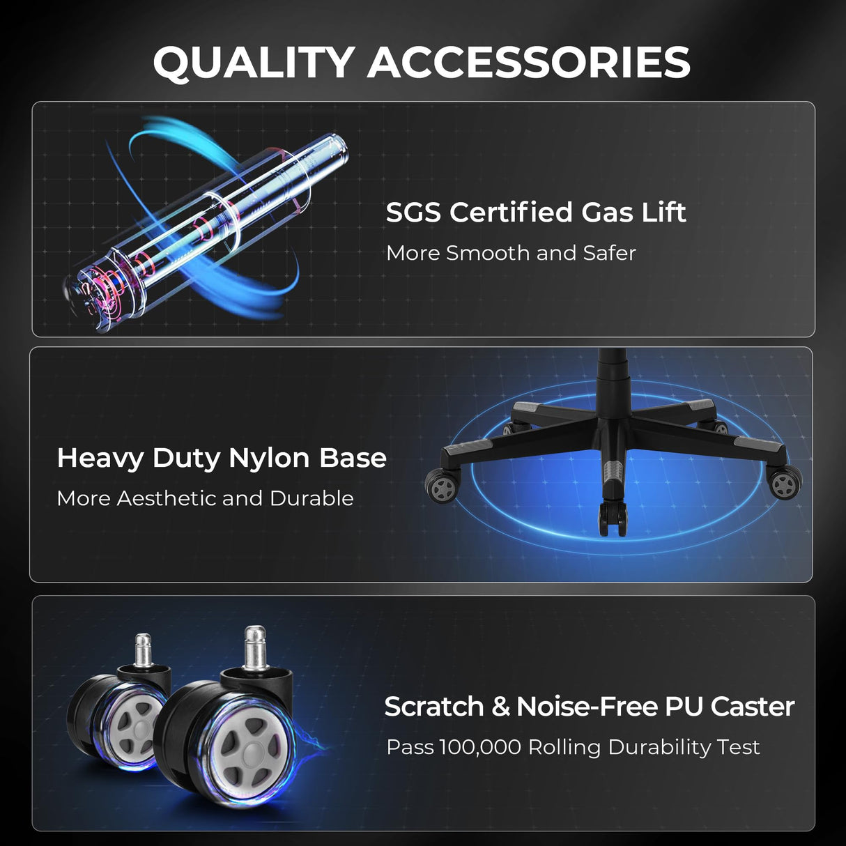 GTPLAYER Gaming Chair with Footrest, Big and Tall Game Chair 350lb Racing Style Computer Chair, Ergonomic Executive Office Chair High Back with Lumbar Support and Recliner, Light Gray GTPLAYER