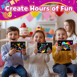 Party Favors for Kids 4-8-12: 24 Pack Scratch Rainbow Art Crafts Notebook, Coloring Book Goodie Bags Stuffers Kit, Bulk Birthday Gift Classroom Prizes Girl Boy Toddler Pigipigi Kids