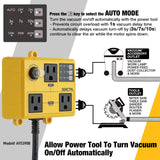 SENCTRL Automatic Vacuum Switch for Power Tools to Turn Dust Collectors On and Off Automatically, for Automated Woodworking Miter Saw Accessories, Shop Vac Delay Off, Safety Overload Breaker senctrl