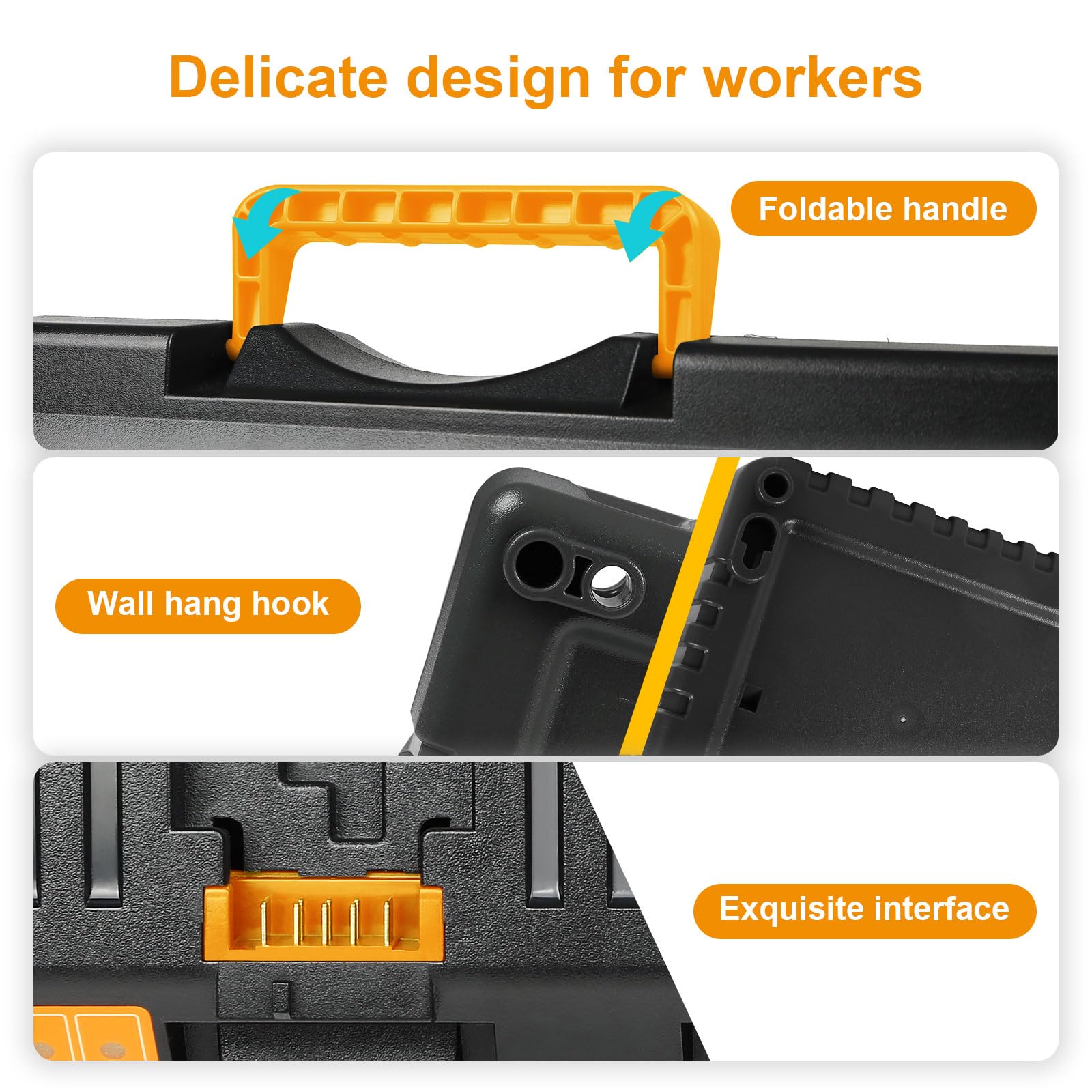 4-Port 12/20V Battery Charger Station Replacement for Dewalt Battery Charger DCB104, Compatible with Dewalt 12V 20V Max Lithium Battery Station, 4-Port Simultaneous Charging Black - WoodArtSupply