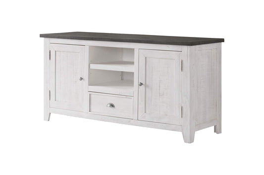 Martin Svensson Home Monterey TV Stand, White with Grey Top - WoodArtSupply