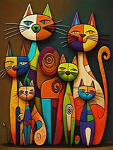 Funny Cat Diamond Painting Kits for Adults, Abstract Cat Diamond Art Kit for Adults Beginner, DIY Full Drill Cute Animal Diamond Dots Paintings Gem Art and Craft for Adult Home Decor 11.8x15.7 in Shouruihua