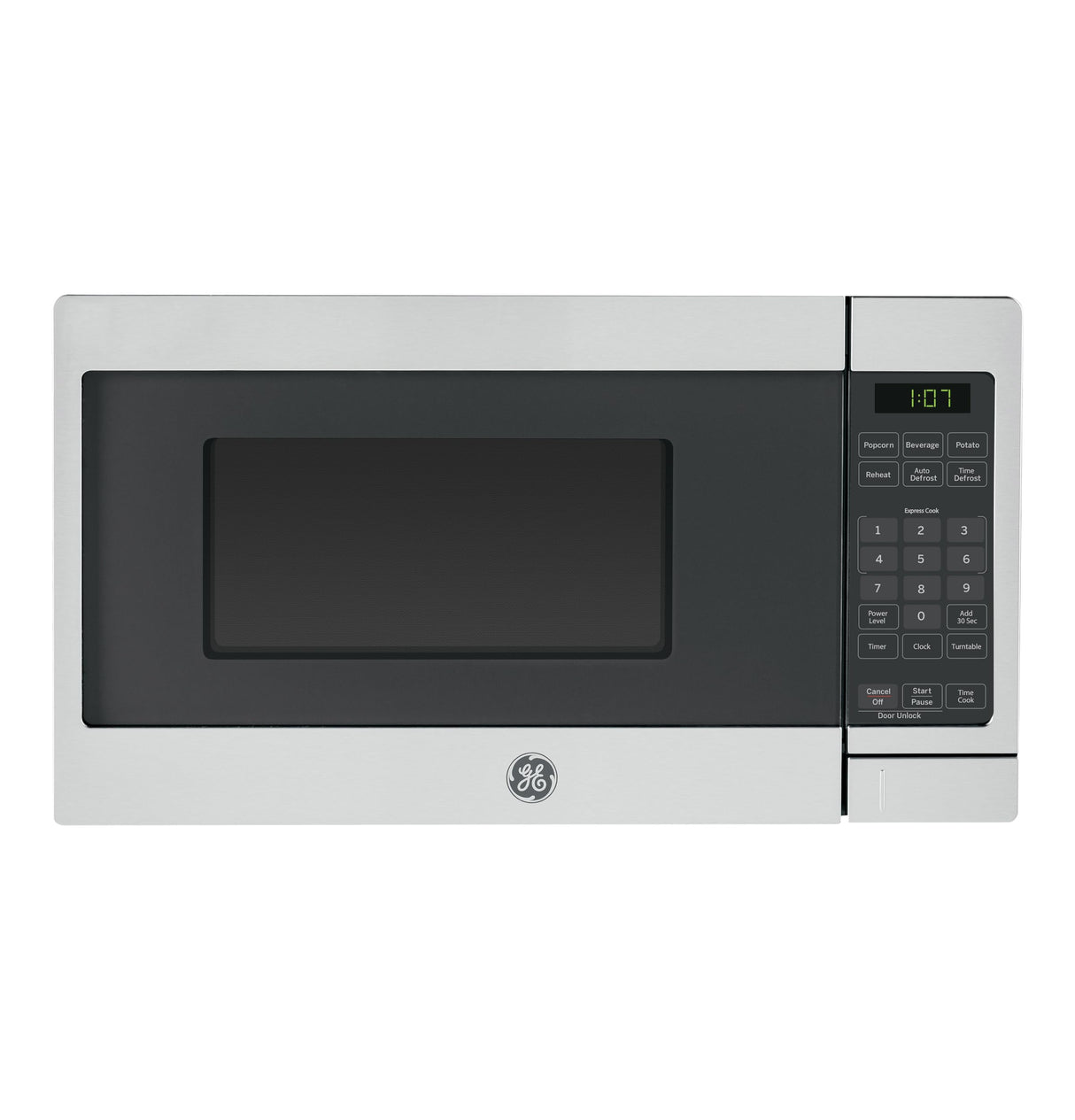 GE GCST07N1WSS Microwave Oven, 700-watt 6 Auto Cooking Settings, Kitchen Essentials for The Countertop, Dorm Room or Apartment, Child-Lock Technology 0.7 Cu. Ft, Stainless Steel GE