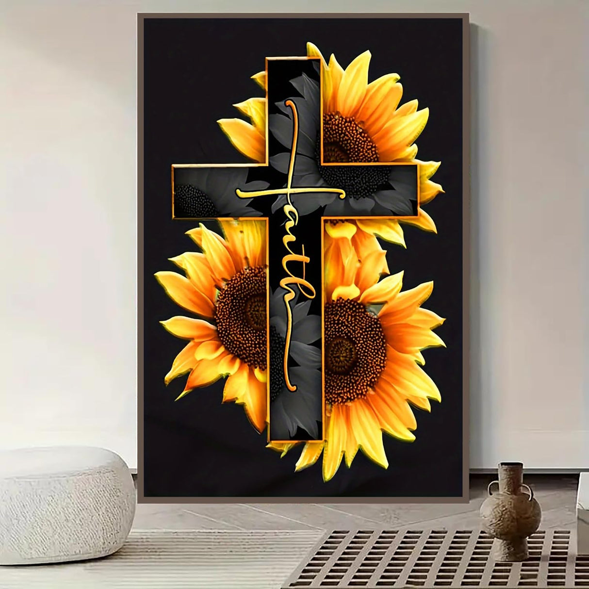 GXGLLPZBY 5D Diamond Painting Kit for Adults Beginners,DIY Cross Sunflower Paint by Diamond Art Kits,Suitability Friends Full Round Drill Diamonds Dots Gem Art,Home Wall Decor 11.8x15.8 Inch GXGLLPZBY