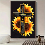 GXGLLPZBY 5D Diamond Painting Kit for Adults Beginners,DIY Cross Sunflower Paint by Diamond Art Kits,Suitability Friends Full Round Drill Diamonds Dots Gem Art,Home Wall Decor 11.8x15.8 Inch GXGLLPZBY