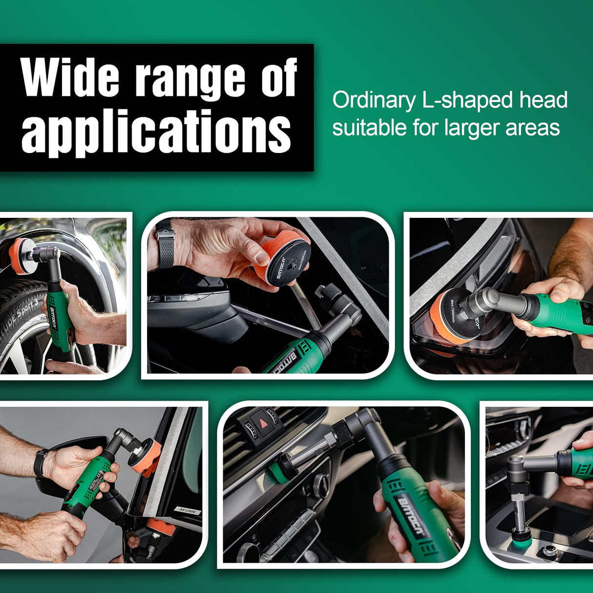 BATOCA S6 Mini Polisher Cordless Polisher for Car Detailing, 2x2.0Ah Batteries, 0mm Rotary Buffer, 3mm and 12mm Dual Action Polisher 1-3 Inch, 2 Different Speeds Heads Systems, 4.2k-21k or 1-5k RPM BATOCA