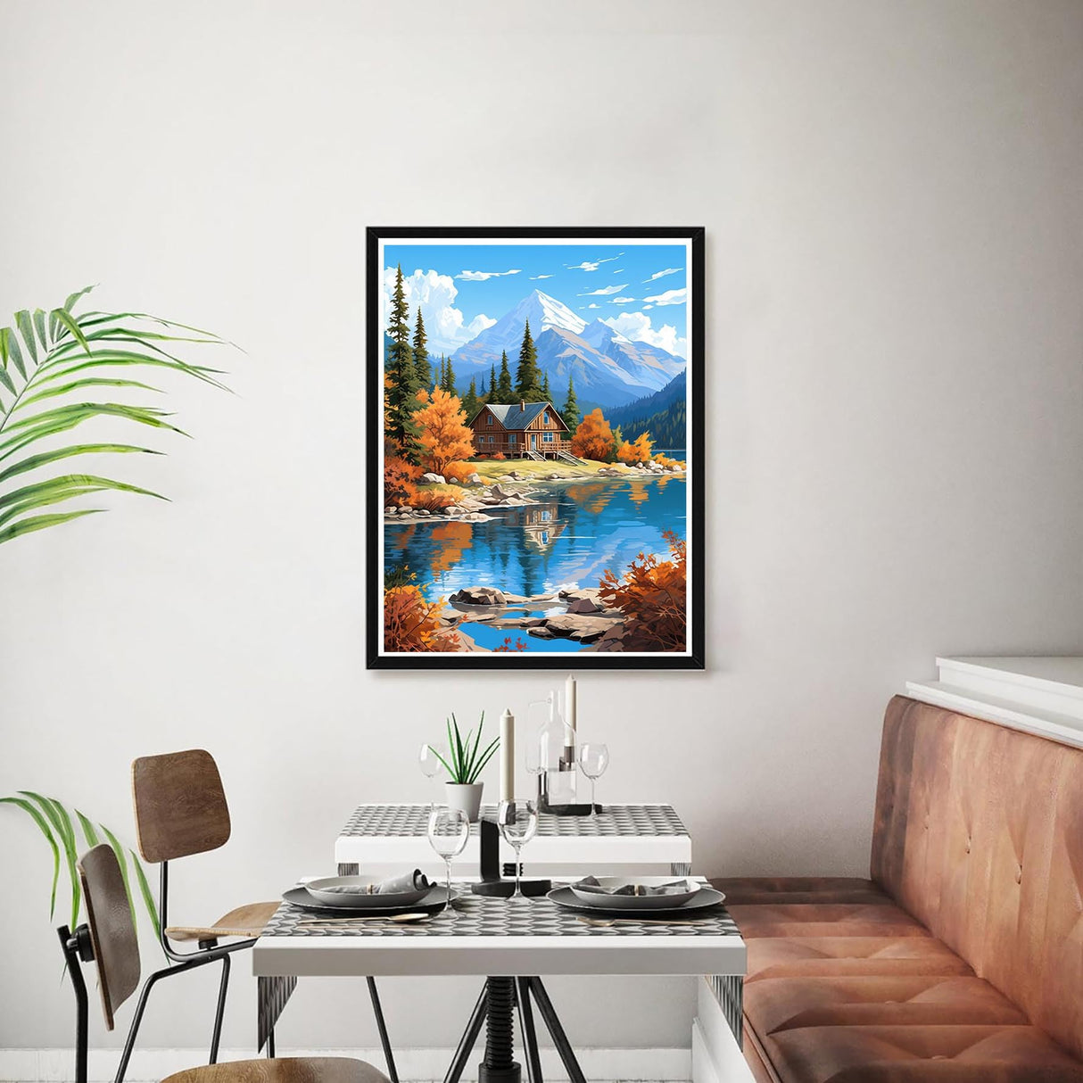 Bimkole 5D Diamond Art Kits for Adults Autumn Scenery, Diamond Painting Rivers Trees, Full Drill DIY Rhinestone Embroidery Diamond Art Kits Cross Stitch Home Wall Craft Decor 12x16 Inch Bimkole