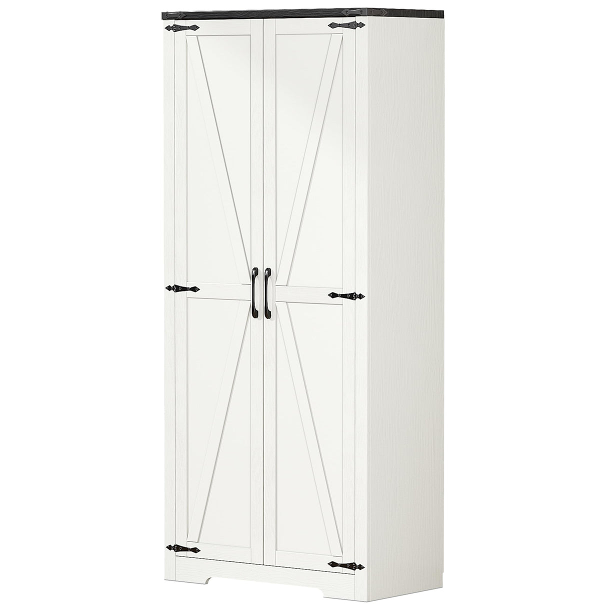 SPERTIKC Wardrobe Closet with Doors, 72" Armoire Wardrobe Cabinet, White Bedroom Storage Cabinet with Hanging Rod for Kitchen, Pantry SPERTIKC