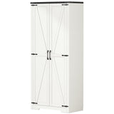 SPERTIKC Wardrobe Closet with Doors, 72" Armoire Wardrobe Cabinet, White Bedroom Storage Cabinet with Hanging Rod for Kitchen, Pantry SPERTIKC
