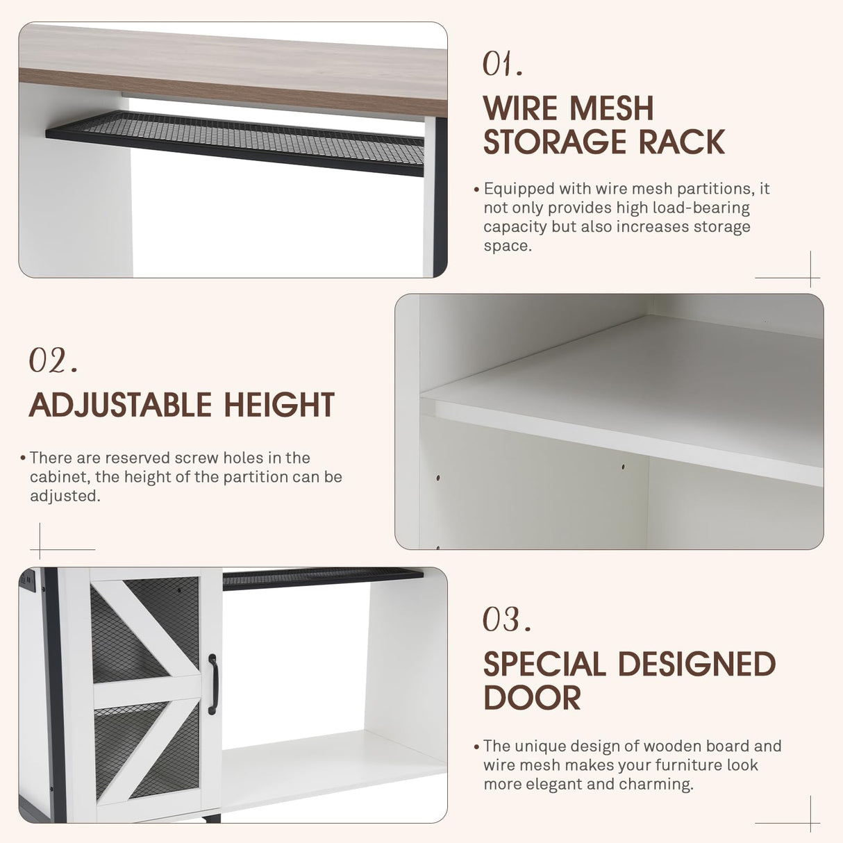 OC Orange-Casual 55-75 Gallon Aquarium Stand with Power Outlets & LED Light, Fish Tank Stand with Cabinet for Fish Tank Accessories Storage, Heavy Duty Metal Frame, 1100LBS Capacity (White) OC Orange-Casual