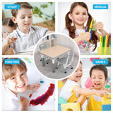 UNICOO Kids Table and Chairs Set, Height Adjustable Toddler Study Table and Chairs, Arts & Crafts Table, Suitable for Ages 2-10, Childrens Activity Table, Preschool Furniture (BY-60-MGY) UNICOO