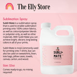 Sublimation Spray for Cotton and Cotton/Polyester Blends.32 oz. with Spray Bottle- Subli+Mate Subli+ Mate