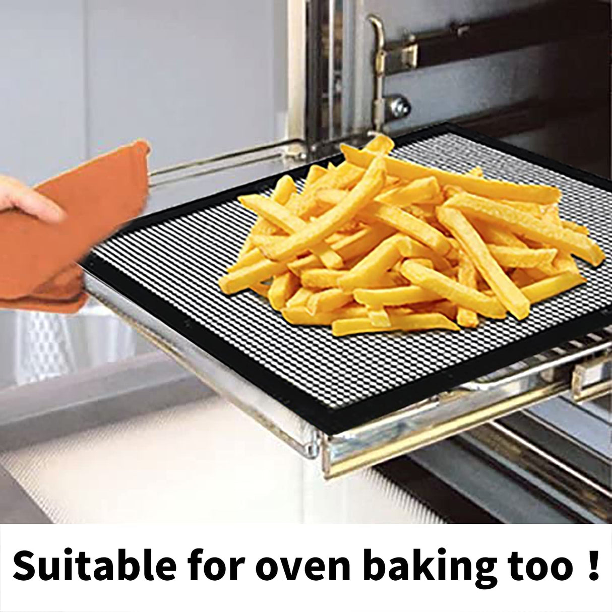 Grill Mesh Mat Set of 3 - Heavy Duty BBQ Non-stick Cooking Sheet Liners Reusable Teflon Barbecue Grilling Net for Outdoor Smoker, Pellet, Gas, Charcoal Grills - 11.8x13.8 VCHOMY