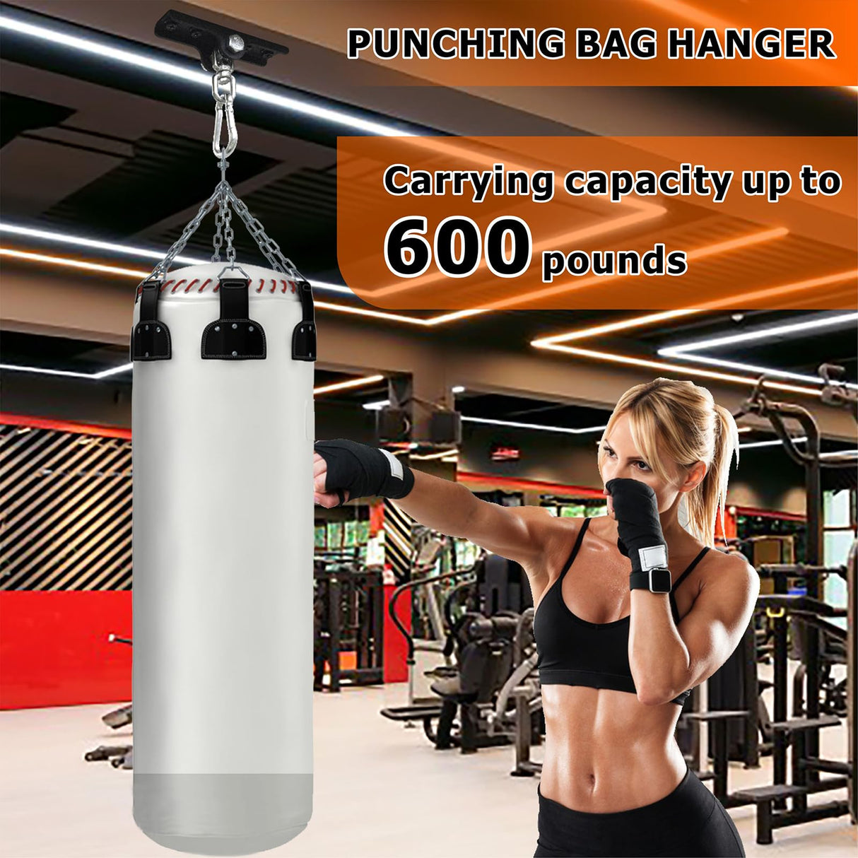 YZZHAJ Heavy Punching Boxing Bag Hanger, Wall Ceiling Heavy Bag Mount Wood Beam Hook, Heavy Bag Hangers Brackets 360° Rotating for Boxing Muay Thai Training, Aerial Yoga Swing & Hammock YZZHAJ