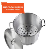 IMUSA USA 28Qt Aluminum Steamer with Lid, 28-Quart, Silver Imusa