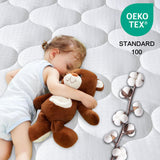 LEISURE TOWN Queen Mattress Pad Fitted Quilted Cotton Mattress Cover Cooling Soft Pillow Top Mattress Topper with Down Alternative Filling Mattress Protector with 8-21 Deep Pocket (60x80 White) LEISURE TOWN