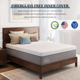 EGOHOME King Mattress 14 Inch Cooling Gel Memory Foam, Fiberglass Free, Mattress Bed in a Box for Back Pain Relief, Medium Firm, CertiPUR-US Certified, 76”x80”x14”, White EGOHOME