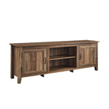 Walker Edison Ashbury Coastal Style Grooved Door TV Stand for TVs up to 80 Inches, 70 Inch, Rustic Oak Walker Edison