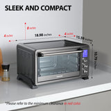 TOSHIBA AC25CEW-BS Large 6-Slice Convection Toaster Oven Countertop, 10-In-One with Toast, Pizza and Rotisserie, 1500W, Black Stainless Steel, Includes 6 Accessories TOSHIBA