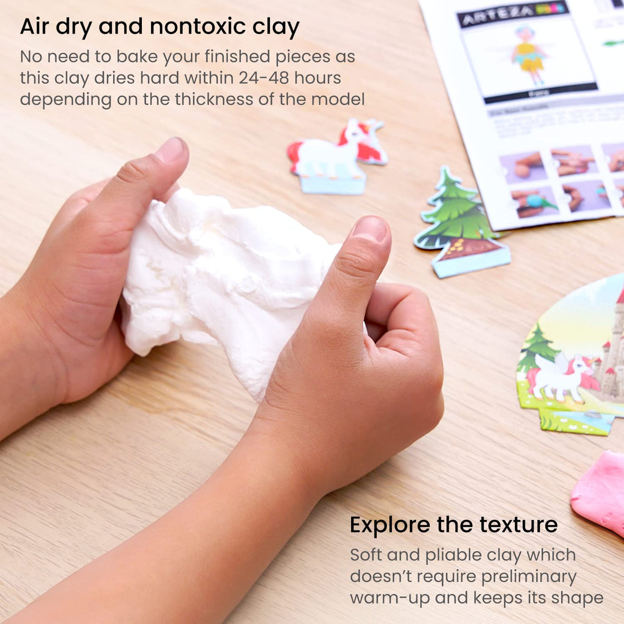 Arteza Kids Air Dry Clay, 42 Bars, Magical Creature Modeling Clay Kit, 14 Mini-Stages, Craft Supplies for Learning Centers and Educational Playtime, Birthday Gifts Arteza Kids