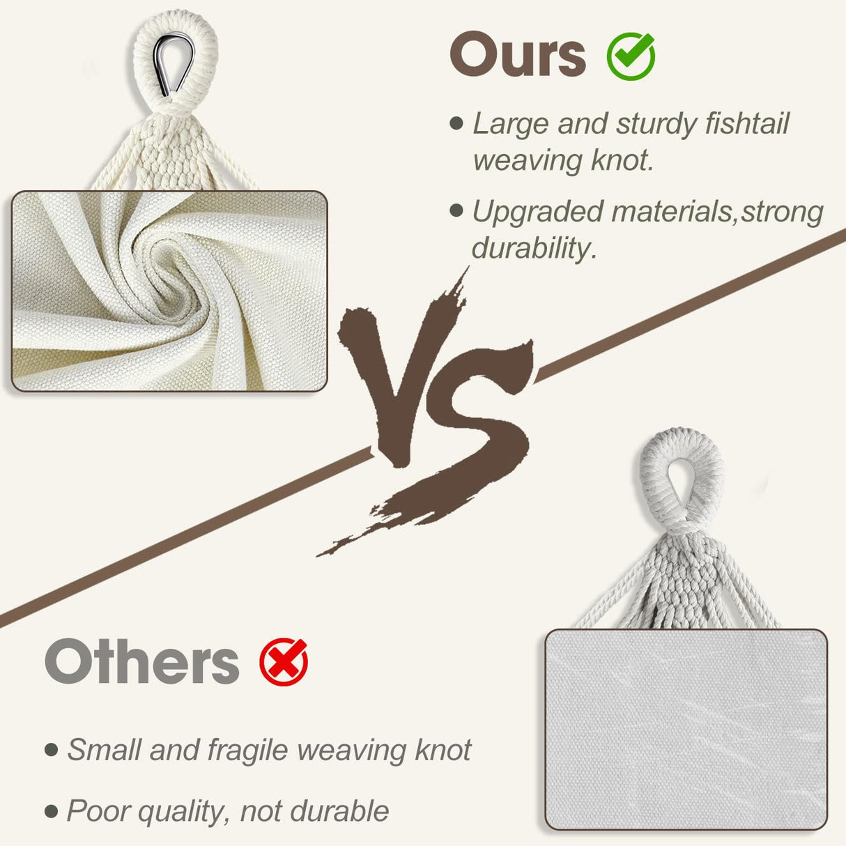 MOSFiATA Backyard Hammock with Tassels Max 500lbs Canvas Fabric Bohemian Style with Thickened Rope and Carry Bag for Outdoor, Garden, Patio, Wedding Decor (White) MOSFiATA