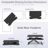 VIVO 36 inch Desk Converter, K Series, Height Adjustable Sit to Stand Riser, Dual Monitor and Laptop Workstation with Wide Keyboard Tray, Black, DESK-V036KB VIVO