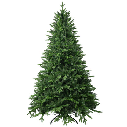 6FT Artificial Christmas Tree with 1413 PE&PVC Mixed Branch Tips, Unlit Hinged Premium Spruce Fake Xmas Trees, Green, Foldable Base