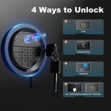 HEANVO 8-12 Gun Safe Biometric, Rifle Safes for Home, Gun Cabinet with Dual Alarm System, Rifle Gun Safe with Removable Gun Rack, Shotgun Safe with 4 Ways to Open HEANVO