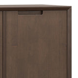 SIMPLIHOME Banting SOLID HARDWOOD Wide Modern Industrial Low Storage Cabinet for The Living, Entryway and Family Room, 32 inch, Walnut Brown SIMPLIHOME