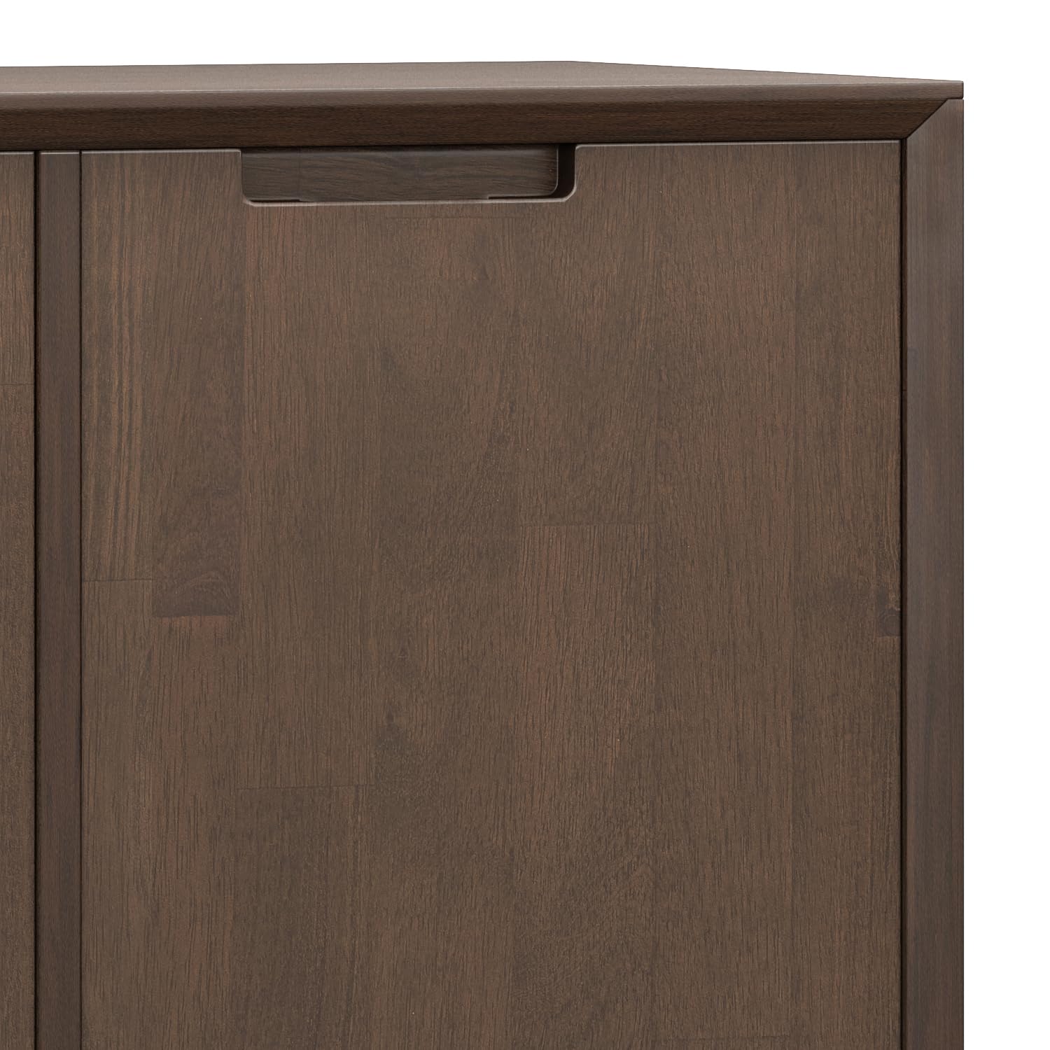 SIMPLIHOME Banting SOLID HARDWOOD Wide Modern Industrial Low Storage Cabinet for The Living, Entryway and Family Room, 32 inch, Walnut Brown - WoodArtSupply