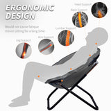 Folding Faux Fur Saucer Chair,Portable Folding Soft Moon Chair for Bedroom, Dorm Rooms, Apartments, Lounging, Garden and Courtyard, Grey Grezone