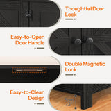 HOOBRO Cat Litter Box Enclosure for 2 Cats, Hidden Litter Box Furniture, 47.2 x 17.7 x 19.7 Inches, Wooden TV Stand with Dual Room, Large Cat House for 2 Cats, Black BK32MW01G1 HOOBRO