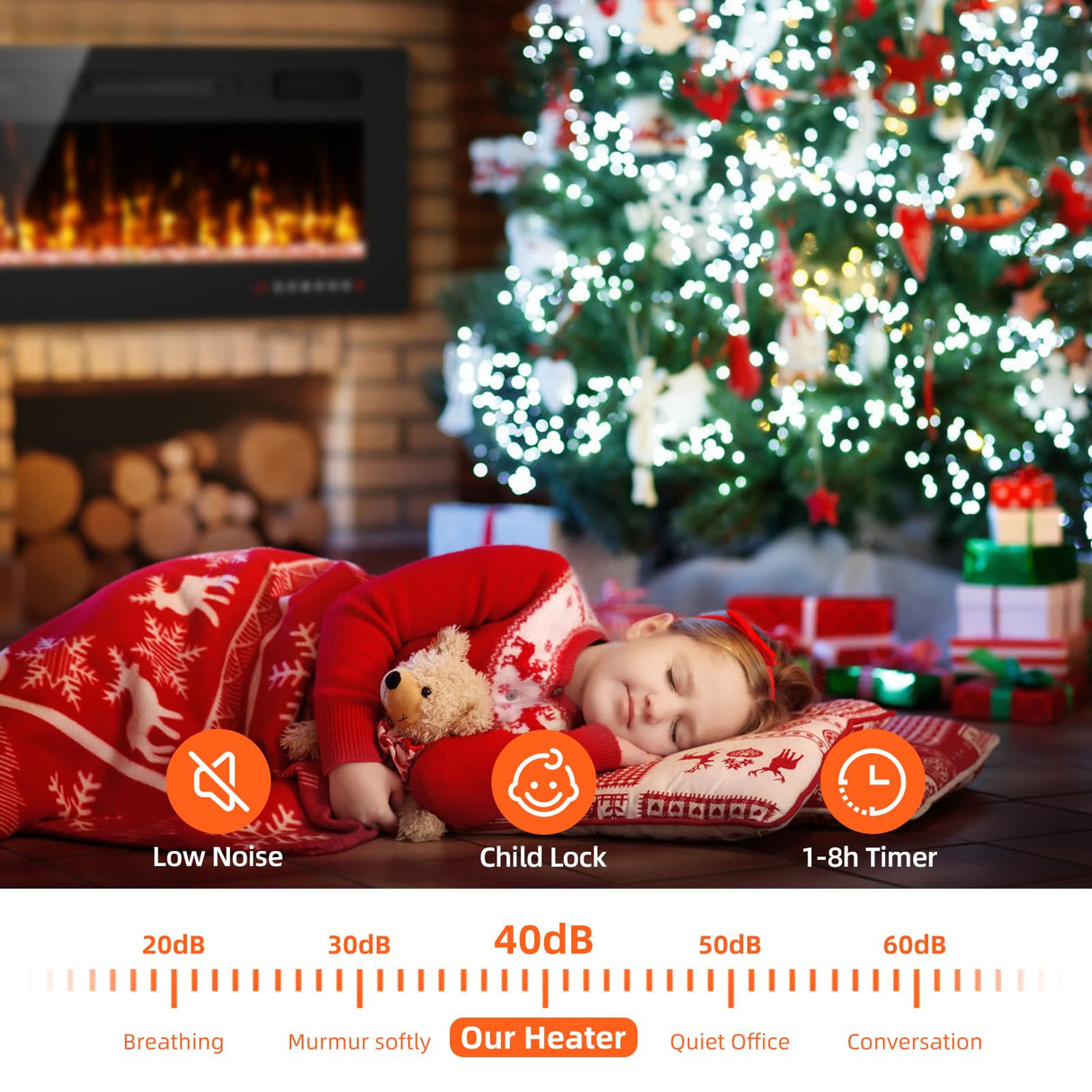 Eueiriup 72” Recessed and Wall Mounted Fire Places Electric Fireplace with Remote Control, Toucn Screen Eueiriup