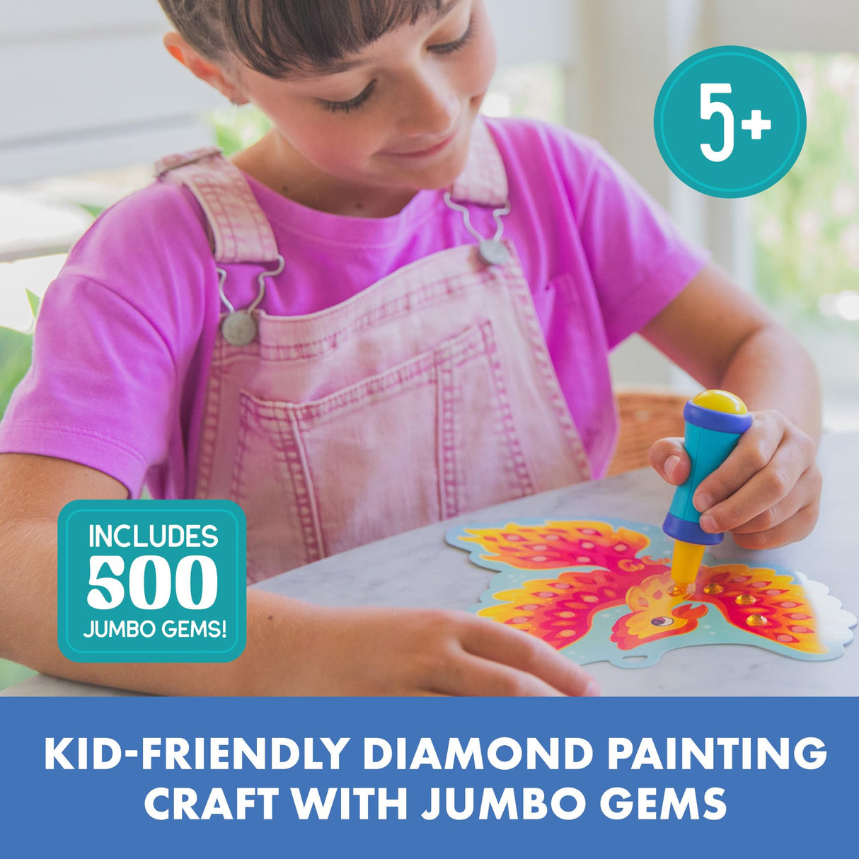 Educational Insights Jumbo Gem Kit - Arts and Crafts for Kids, Toddler Art Supplies, Toddler DIY Sensory Activity, Easter Basket Stuffers, Gift for Girls and Boys Ages 5+ Educational Insights