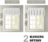 RoomTalks Boho Farmhouse White Curtain Valances Window Treatment for Bedroom Living Room Bathroom, Rod Pocket Shabby Chic Stripe Tassel Cotton Linen Decorative Kitchen Valances Curtain Topper, 18’’L RoomTalks