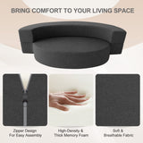 Nigoone Modern Folding Sofa Bed Couch Memory Foam with 2 Pillows Sleeper Sofa futon Couch for Bedroom Living Room Guests, Washable Set, Stylish Oval 76''L × 41.5''D × 10''H,Dark Gray Nigoone