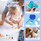 Bercoor 52 PCS Plastic Paint Palettes, 6 Well White Rectangular Watercolor Oil Palette Painting Tray Artist Craft Palettes for Painting Party, DIY Craft and Art Painting Bercoor