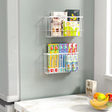 NiHome Magnetic Metal Basket Organizers, Dryer Ball Holder, 2PCS Medium & Small, Versatile Storage for Kitchen & Office Holds Up to 14 lbs, Easy Attach to Refrigerator or Any Magnetic Surface (White) NiHome