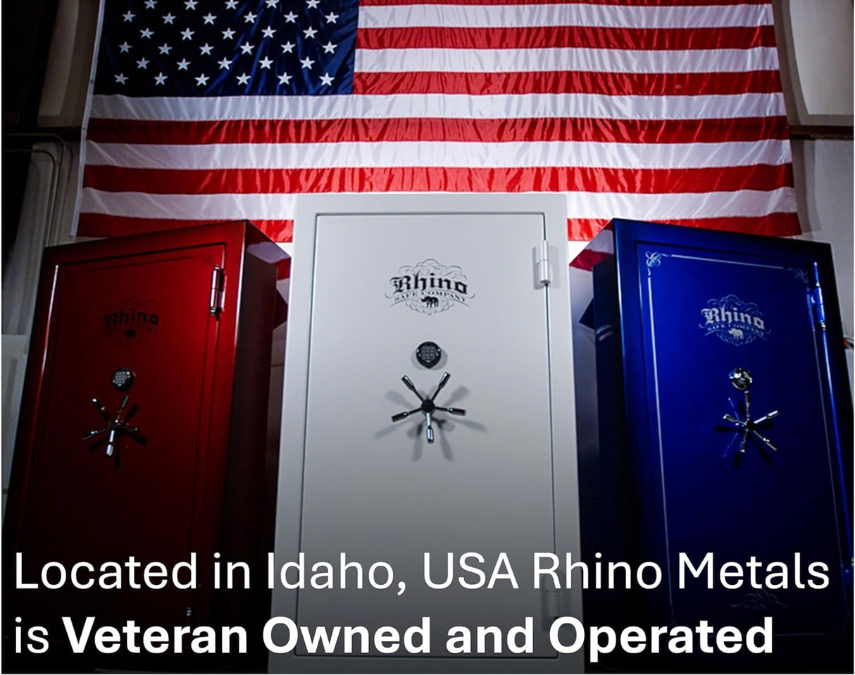 Kodiak Home Gun Safe for Rifles & Pistols | KGX6736W by Rhino Metals with New SafeX Security System | 46 Long Guns & 8 Pistol Pockets | 60 Minute Fire Protection | Gloss White Finish | 690lbs Kodiak