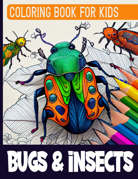 Bugs and Insects Coloring Book for Kids: A fun and Special Big Illustrations to Color, More than 30 Different Relaxation Species of Bugs & Insects Coloring Pages for Children Boys & Girls Majosta
