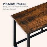 HOOBRO Dining Bench, 47.2 Inch Dining Table Bench, Industrial Style Kitchen Bench, Steel Frame, Easy to Assemble, for Kitchen, Dining Room, Rustic Brown and Black BF45CD01 HOOBRO