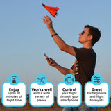 POWERUP 4.0 The Next-Generation Smartphone Controlled Paper Airplane Kit, RC Controlled. Easy to Fly with Autopilot & Gyro Stabilizer. for Hobbyists, Pilots, Tinkerers. POWERUP