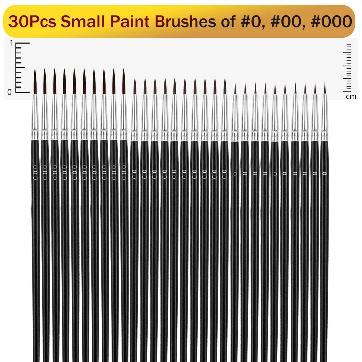 Anezus Tiny Detail Paint Brushes 30 Pcs Fine Paint Brushes Set with 3 Size #0#00#000 Liner Brush for Miniature 40k Model Crafts Watercolor Acrylics Oil - WoodArtSupply