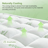 SurChic Queen Size Mattress Topper Viscose Derived from Bamboo, Soft Thick Pillow Top Mattress Pad Cover for Back Pain, Cooling Mattress Protector with 8-21 Inch Deep Pocket, White SurChic